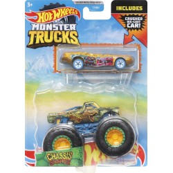Mattel Όχημα Monster Trucks Με Αυτοκινητάκι Hot Wheels 1 64 Chassis Snapper GRH81 / HDB99 194735019571