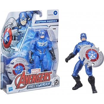 Hasbro Avengers Marvel Mech Strike 6-inch Scale Action Figure Toy Captain America With Compatible Battle Accessory F0259 / F1664