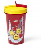 LEGO Tumbler With Straw Drinking Bottle Iconic Girl 0.5L Bright Red 299137 5711938030339