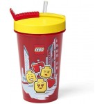 LEGO Tumbler With Straw Drinking Bottle Iconic Girl 0.5L Bright Red 299137 5711938030339
