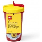 LEGO Tumbler With Straw Drinking Bottle Iconic Girl 0.5L Bright Red 299137 5711938030339