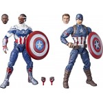 Hasbro Marvel Legends Series Captain America 2-Pack Steve Rogers Sam Wilson MCU Figures, 7 Accessories F5880 5010993986125