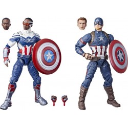 Hasbro Marvel Legends Series Captain America 2-Pack Steve Rogers Sam Wilson MCU Figures, 7 Accessories F5880 5010993986125