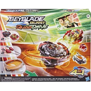 Hasbro Beyblade Burst Quaddrive Cosmic Vector Battle Set Game Beystadium, 2 Toy Tops And Launchers For Ages 8 Up F3334 501099393
