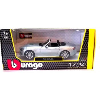 Bburago 1/24 Plus Fiat 124 Spider Silver 21083 4893993013906
