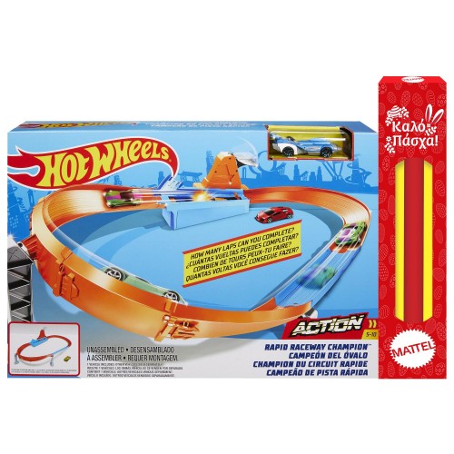 Mattel Λαμπάδα Hot Wheels Rapid Raceway Champion Play Set GBF81 / GJM75 