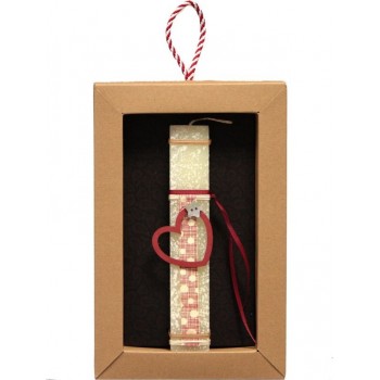 Χειροποίητα Είδη Lady 20 Heart - Cream-Bordeaux LA20203B 5212023298844