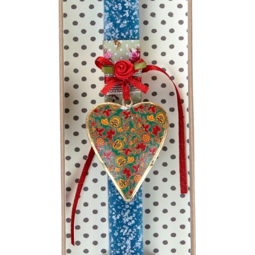 Χειροποίητα Είδη Heart Heart Floral - Petrol LA22052F 5212023224553