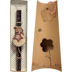 Χειροποίητα Είδη Star Candle With Wood Slice - Coffee LA20068A 5212023241703