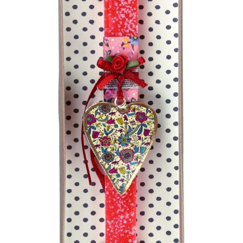 Χειροποίητα Είδη Heart Heart Floral - Coral LA22052H 5212023224577