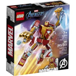 LEGO Marvel Iron Man Mech Armour Set, Collectable Figure, Avengers Building Toy For Kids 7 Plus Years Old With Minifigure 76203 