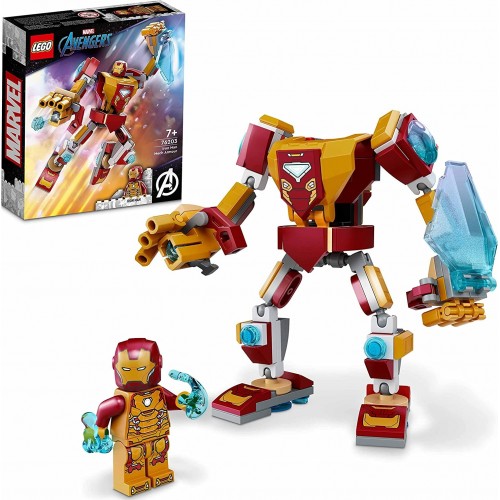 LEGO Marvel Iron Man Mech Armour Set, Collectable Figure, Avengers Building Toy For Kids 7 Plus Years Old With Minifigure 76203 