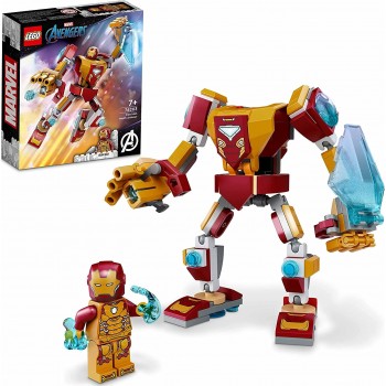 LEGO Marvel Iron Man Mech Armour Set, Collectable Figure, Avengers Building Toy For Kids 7 Plus Years Old With Minifigure 76203 