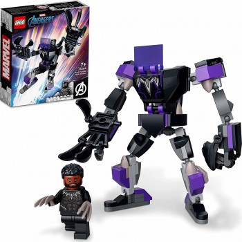 LEGO Marvel Black Panther Mech Armour Set, Collectable Figure, Avengers Buildable Toy With Minifigure 76204 5702017154206