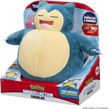 Jazwares Pokemon Snooze Action Snorlax, Blue JW000027 191726376774
