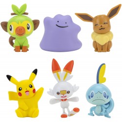 Jazwares Pokemon Figures Set 6 Pcs - 5-8 Cm Pokemon Figures, Evoli, Pikachu And More - Latest Wave 2021 - Officially Licensed Po