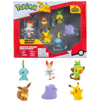 Jazwares Pokemon Figures Set 6 Pcs - 5-8 Cm Pokemon Figures, Evoli, Pikachu And More - Latest Wave 2021 - Officially Licensed Po