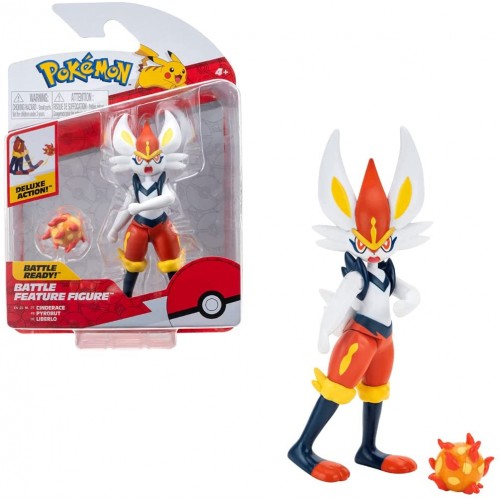 Jazwares Pokemon Figure Liberlo Cinderace - 10-12Cm Pokemon Figurines - Latest Wave 2021 - Officially Licensed Pokemon Toy JW095
