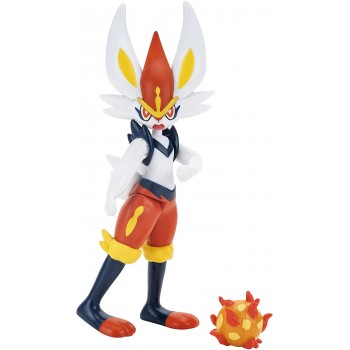Jazwares Pokemon Figure Liberlo Cinderace - 10-12Cm Pokemon Figurines - Latest Wave 2021 - Officially Licensed Pokemon Toy JW095