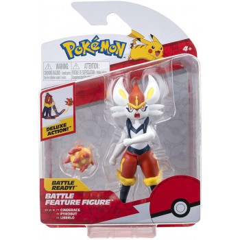 Jazwares Pokemon Figure Liberlo Cinderace - 10-12Cm Pokemon Figurines - Latest Wave 2021 - Officially Licensed Pokemon Toy JW095