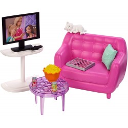 Mattel Barbie Indoor Furniture Playset, Living Room Καναπές Με Γάτα Και Αξεσουάρ GRG75 / HJL55 194735089444