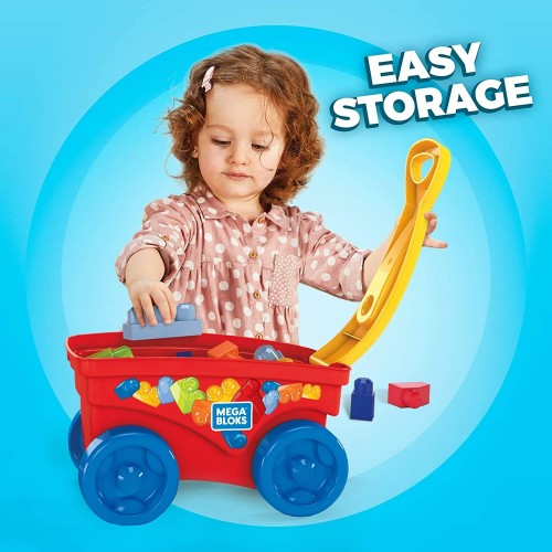 Mega Bloks - Μικρό Συρόμενο Βαγόνι Με Τουβλάκια Pull N Play Wagon GPY95 887961899474