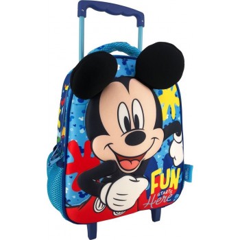 Diakakis imports Σχολική Τσάντα Τρόλεϊ Νηπίου Disney Mickey Mouse Fun Starts Here 2 Θήκες 000563122 5205698561559