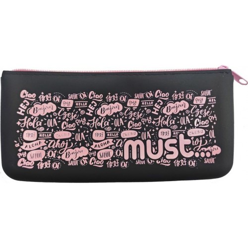 Diakakis imports Silicone Pencil Pouch 21X10cm  Focus Flat Black 4Colors 000584747 5205698567193