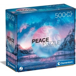 Clementoni Peace Light Blue 500 Pieces, Made In Italy, Jigsaw Puzzle For Adults, Multicolor, Medium 1220-35116 8005125351169