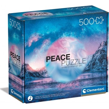 Clementoni Peace Light Blue 500 Pieces, Made In Italy, Jigsaw Puzzle For Adults, Multicolor, Medium 1220-35116 8005125351169