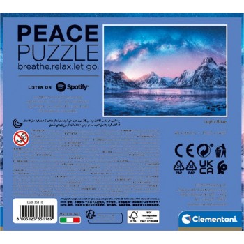 Clementoni Peace Light Blue 500 Pieces, Made In Italy, Jigsaw Puzzle For Adults, Multicolor, Medium 1220-35116 8005125351169