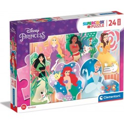 Clementoni Disney Princess Supercolor Princess-24 Maxi Pieces-Jigsaw Πριγκίπισσες 1200-24232 8005125242320
