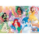 Clementoni Disney Princess Supercolor Princess-24 Maxi Pieces-Jigsaw Puzzle For Kids Age 3, Multicolor, Medium 1200-24232 800512