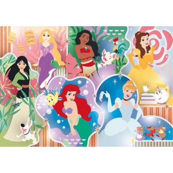 Clementoni Disney Princess Supercolor Princess-24 Maxi Pieces-Jigsaw Puzzle For Kids Age 3, Multicolor, Medium 1200-24232 800512