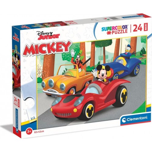 Clementoni Disney Mickey Supercolor Mickey-24 Maxi Pieces-Jigsaw Puzzle 1200-24229 8005125242290