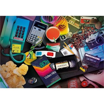Clementoni Collection 80S Nostalgia 1000 Pieces, Made In Italy, Jigsaw Puzzle For Adults, Multicolor, Medium 1220-39649 80051253