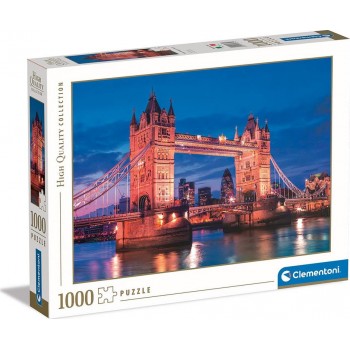 Clementoni Collection-Tower Bridge At Night-1000 Made In Italy, 1000 Pieces, Landscapes, City, London Puzzles, Adult Entertainme