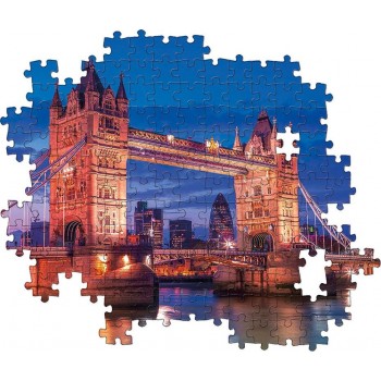 Clementoni Collection-Tower Bridge At Night-1000 Made In Italy, 1000 Pieces, Landscapes, City, London Puzzles, Adult Entertainme
