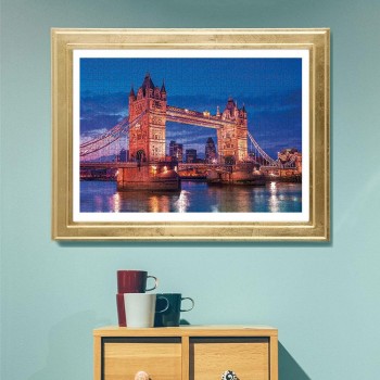 Clementoni Collection-Tower Bridge At Night-1000 Made In Italy, 1000 Pieces, Landscapes, City, London Puzzles, Adult Entertainme