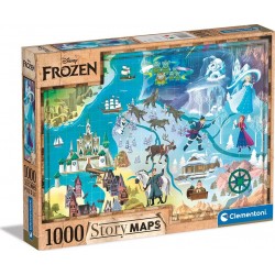 Clementoni Disney Maps Frozen 1000 Pieces, Made In Italy, Jigsaw Puzzle For Adults, Multicolor, Medium 1260-39666 8005125396665