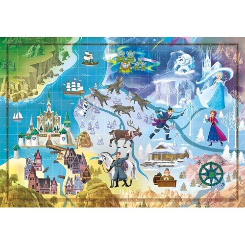 Clementoni Disney Maps Frozen 1000 Pieces, Made In Italy, Jigsaw Puzzle For Adults, Multicolor, Medium 1260-39666 8005125396665