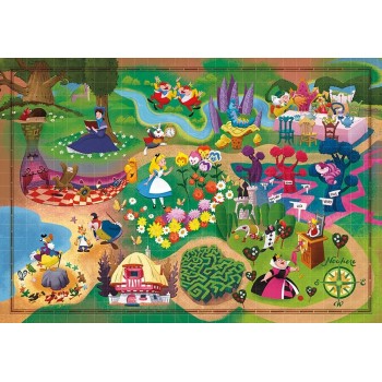 Clementoni Disney Maps Alice In Wonderland 1000 Pieces, Made In Italy, Jigsaw Puzzle For Adults, Multicolor, Medium 1260-39667 8