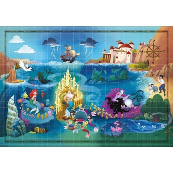 Clementoni Disney Maps Little Mermaid 1000 Pieces, Made In Italy, Jigsaw Puzzle For Adults, Multicolor, Medium 1260-39664 800512