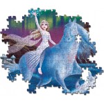 Clementoni Lights Collection-Disney Frozen 2, Glow In The Dark-104 Pieces-Jigsaw Kids Age 6-Made In Italy, Cartoon Puzzles, Mult