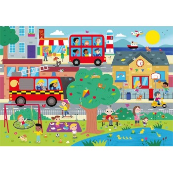 Clementoni Supercolor Busy Town-104 Maxi Pieces-Jigsaw Puzzle 1210-23766 8005125237661
