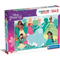 Clementoni Disney Princess Supercolor Princess-104 Maxi Pieces-Jigsaw Puzzle For Kids Age 4, Multicolor, Medium 1210-23767 80051
