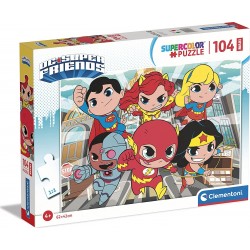 Clementoni Supercolor Dc Comics Super Friends-104 Maxi Pieces-Jigsaw Puzzle For Kids Age 4, Multicoloured 1210-25720 80051252572