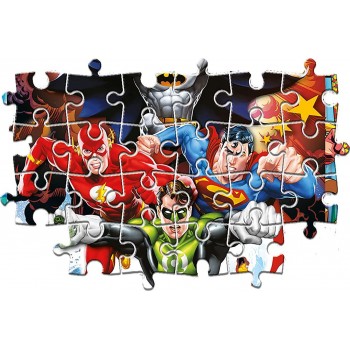 Clementoni Supercolor Dc Comics Justice League-104 Pieces-Jigsaw Puzzle For Kids Age 6, Multicolor, Medium 1210-25723 8005125257