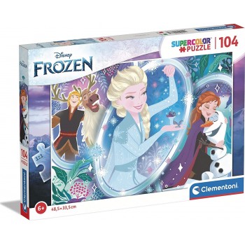 Clementoni Frozen 2 Supercolor Disney 2-104 Pieces-Jigsaw Puzzle For Kids Age 6, Multicolor, Medium 1210-25737 8005125257379