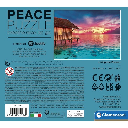 Clementoni Peace Living The Present 500 Pieces, Made In Italy, Jigsaw Puzzle For Adults, Multicolor, Medium 1220-35120 800512535